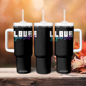 Love Yourself Semicolon Suicide Prevention Tumbler With Handle TS09 Print Your Wear