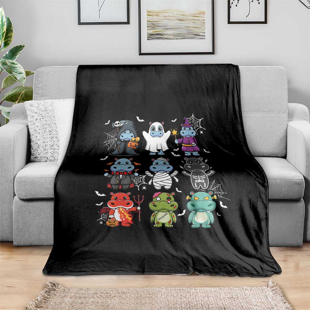Halloween Cute Baby Pygmy Hippo Throw Blanket TS09 Print Your Wear