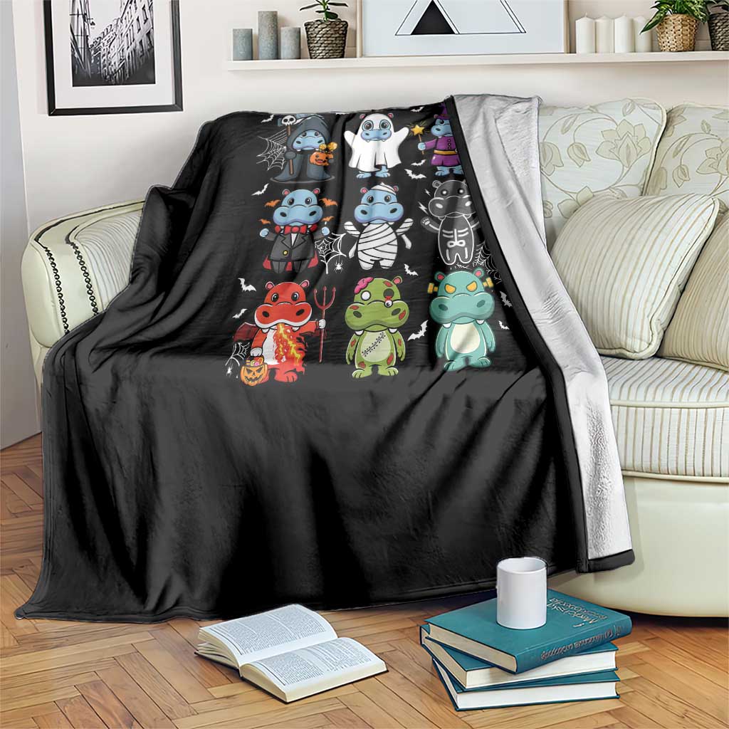 Halloween Cute Baby Pygmy Hippo Throw Blanket TS09 Print Your Wear