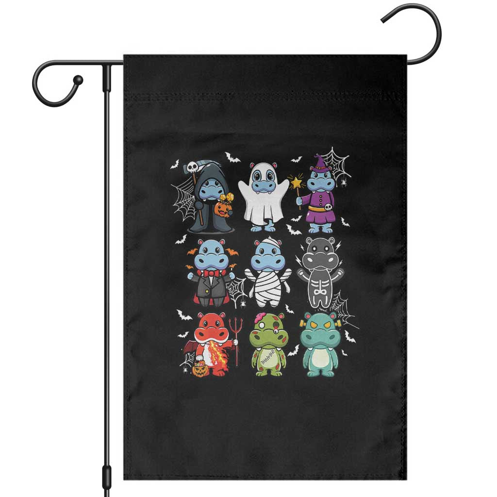 Halloween Cute Baby Pygmy Hippo Garden Flag TS09 Black Print Your Wear