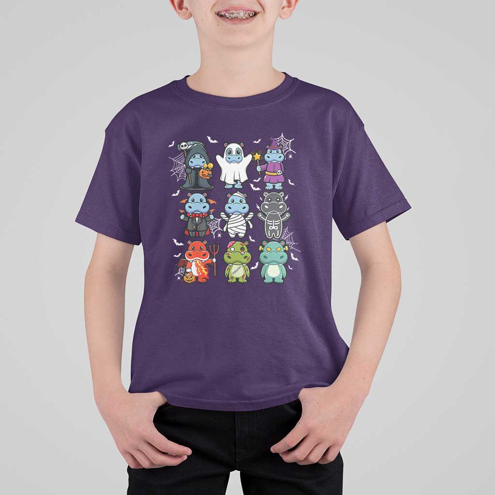 Halloween Cute Baby Pygmy Hippo T Shirt For Kid TS09 Purple Print Your Wear