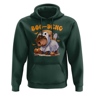 Halloween Boo Deng Hoodie Baby Pygmy Hippo Cute Ghost TS09 Dark Forest Green Print Your Wear