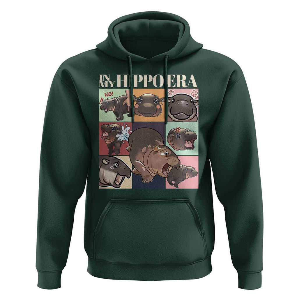 Cute Baby Pygmy Hippo Thailand Hoodie In My Hippo Era MooDeng Meme TS09 Dark Forest Green Print Your Wear