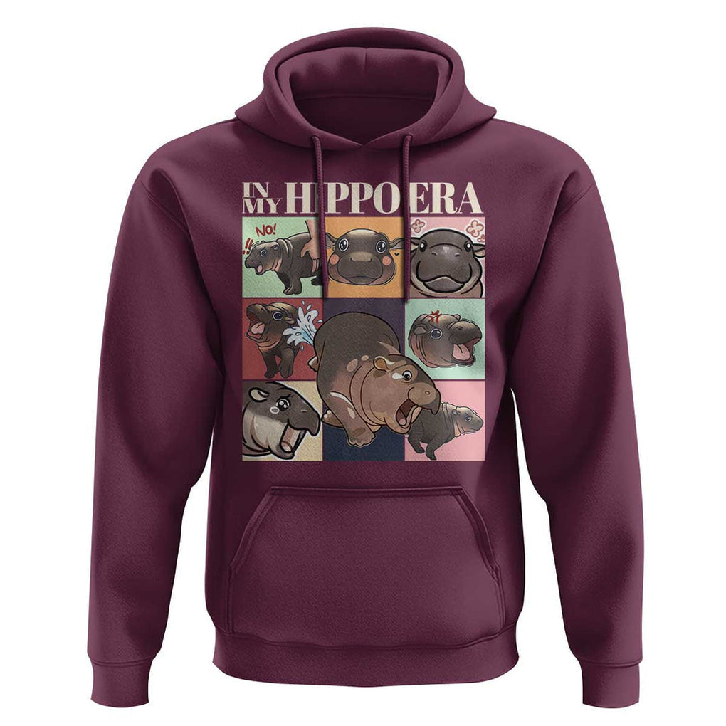 Cute Baby Pygmy Hippo Thailand Hoodie In My Hippo Era MooDeng Meme TS09 Maroon Print Your Wear