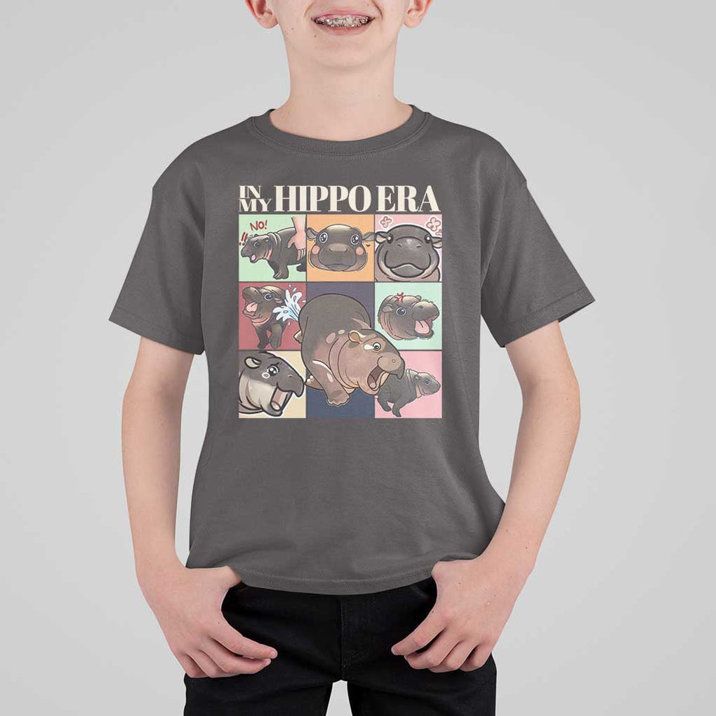 Cute Baby Pygmy Hippo Thailand T Shirt For Kid In My Hippo Era MooDeng Meme TS09 Dark Chocolate Print Your Wear