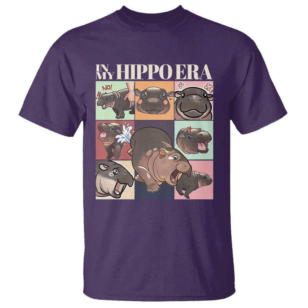 Cute Baby Pygmy Hippo Thailand T Shirt In My Hippo Era MooDeng Meme TS09 Purple Print Your Wear