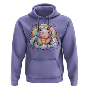 Cute Baby Pygmy Hippo Pastel Rainbow Hoodie TS09 Violet Print Your Wear