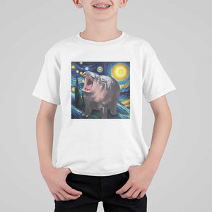 Funny Baby Pygmy Hippo Thailand T Shirt For Kid Starry Night MooDeng Meme TS09 White Print Your Wear