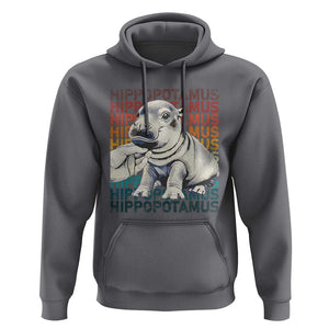 Hippo Lover Hoodie Retro Vintage Baby Pygmy Hippopotamus TS09 Charcoal Print Your Wear