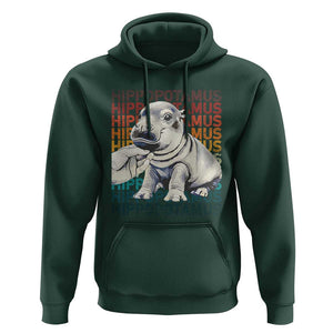 Hippo Lover Hoodie Retro Vintage Baby Pygmy Hippopotamus TS09 Dark Forest Green Print Your Wear