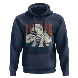 Hippo Lover Hoodie Retro Vintage Baby Pygmy Hippopotamus TS09 Navy Print Your Wear