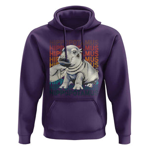 Hippo Lover Hoodie Retro Vintage Baby Pygmy Hippopotamus TS09 Purple Print Your Wear
