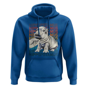 Hippo Lover Hoodie Retro Vintage Baby Pygmy Hippopotamus TS09 Royal Blue Print Your Wear