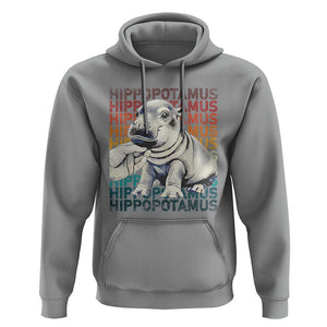 Hippo Lover Hoodie Retro Vintage Baby Pygmy Hippopotamus TS09 Sport Gray Print Your Wear