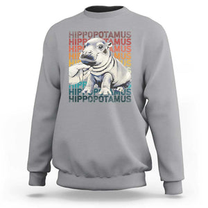 Hippo Lover Sweatshirt Retro Vintage Baby Pygmy Hippopotamus TS09 Sport Gray Print Your Wear