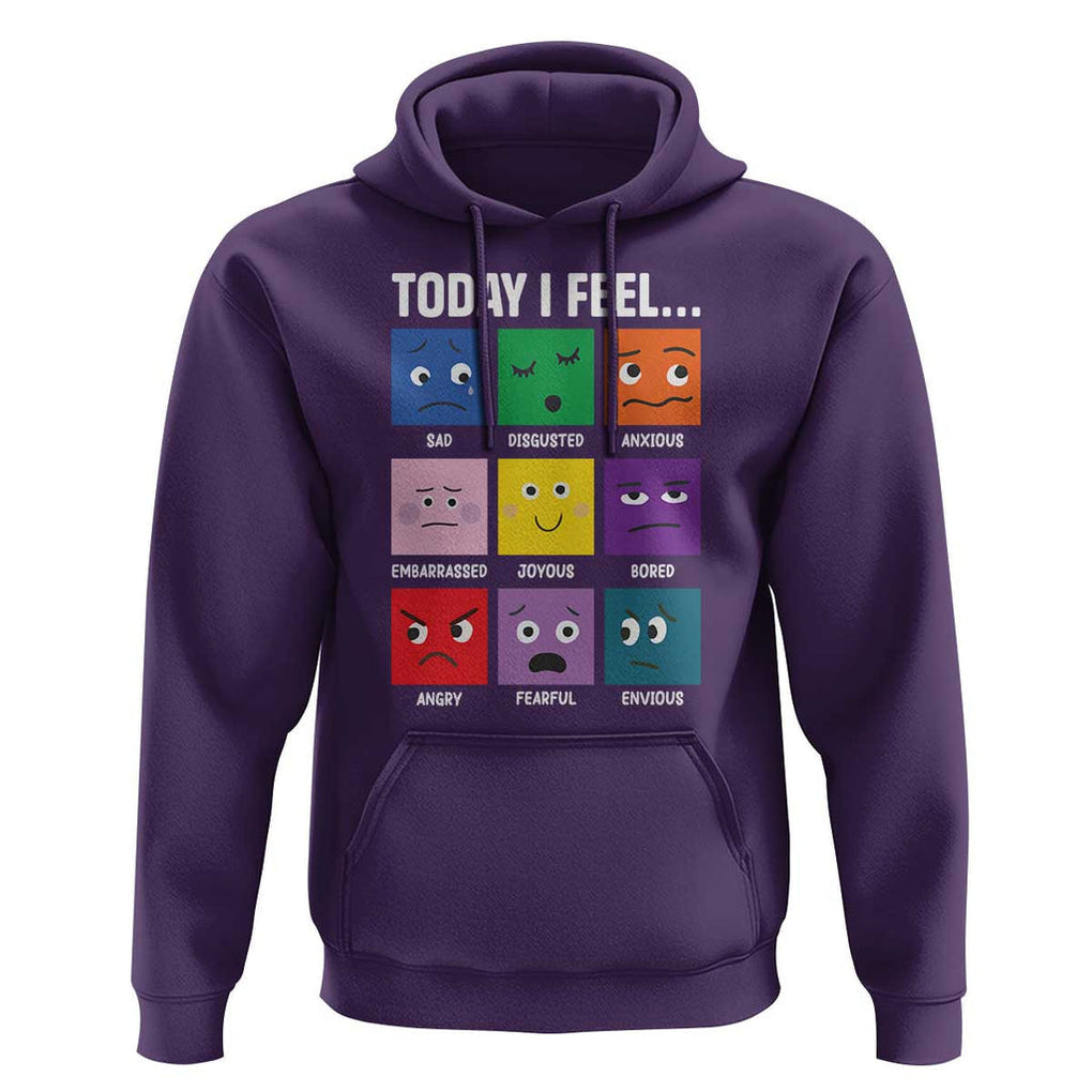 Today I Feel Hoodie Mental Health All Emotions TS09 Purple Print Your Wear