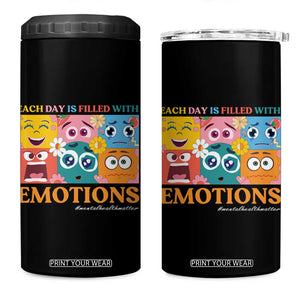 Mental Health 4 in 1 Can Cooler Tumbler Each Day Is Filled With Emotions TS09 One Size: 16 oz Black Print Your Wear