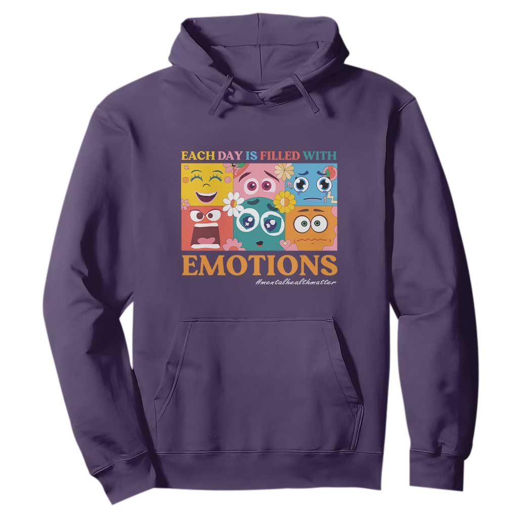 Mental Health Hoodie Each Day Is Filled With Emotions TS09 Purple Print Your Wear