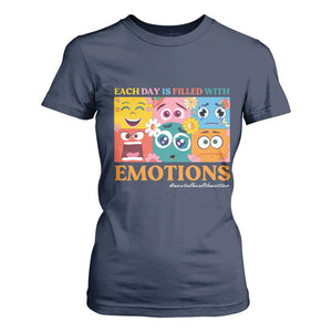 Mental Health T Shirt For Women Each Day Is Filled With Emotions TS09 Navy Print Your Wear