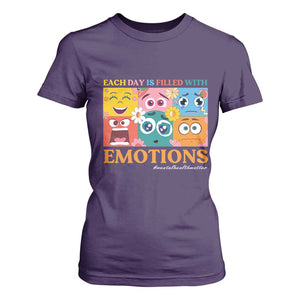 Mental Health T Shirt For Women Each Day Is Filled With Emotions TS09 Purple Print Your Wear