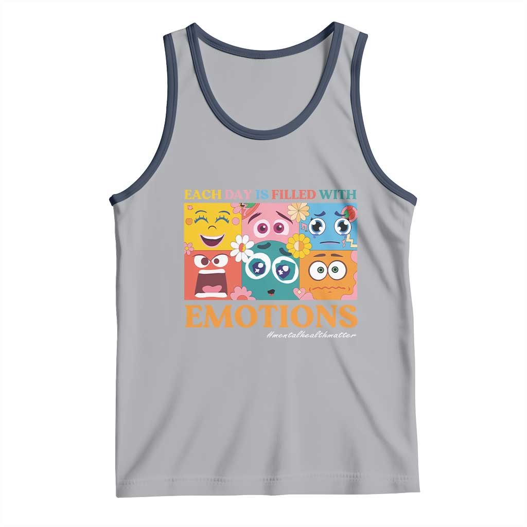 Mental Health Tank Top Each Day Is Filled With Emotions TS09 Athletic Heather Navy Print Your Wear