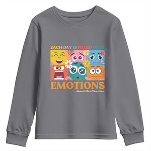 Mental Health Youth Sweatshirt Each Day Is Filled With Emotions TS09 Charcoal Print Your Wear