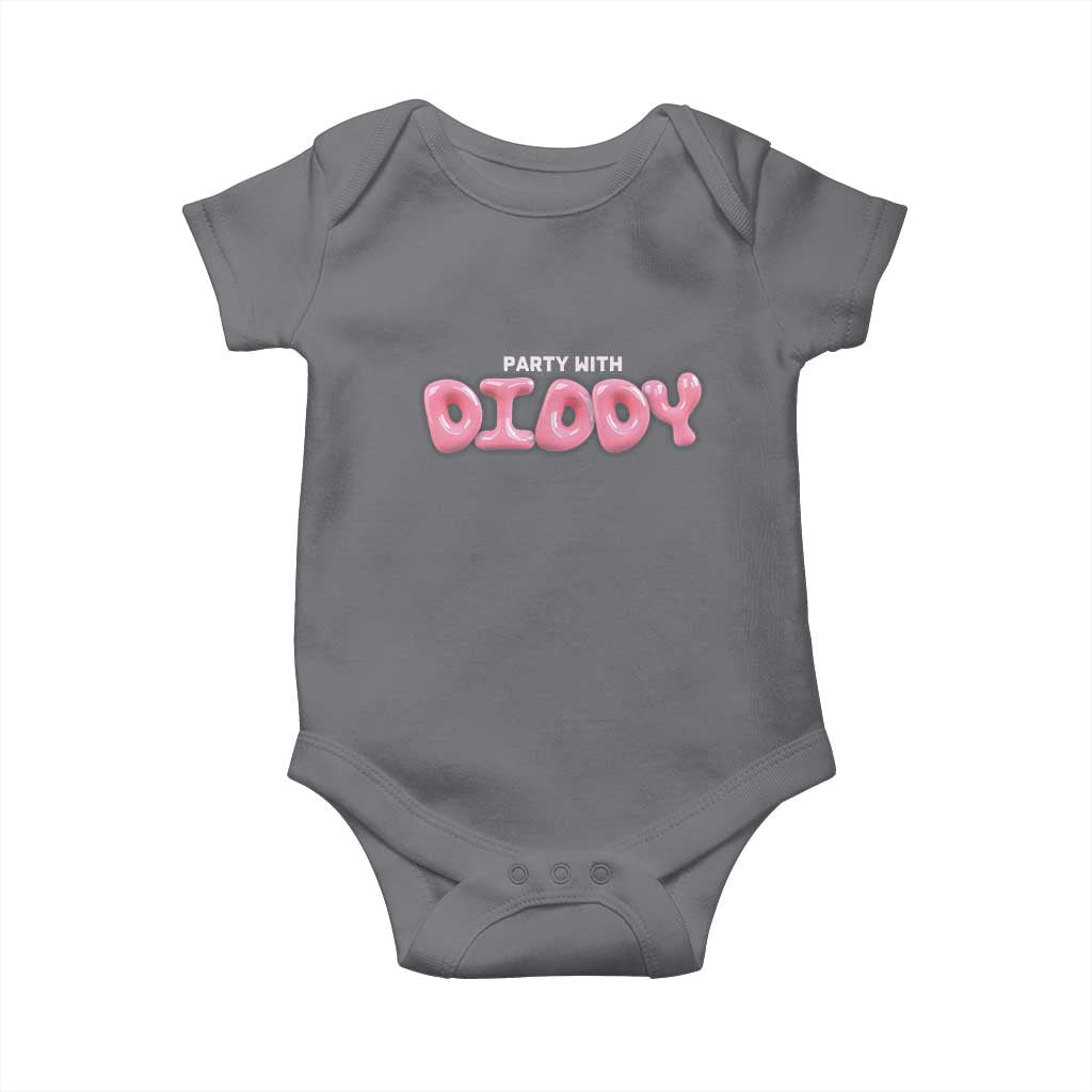 Party With Diddy Baby Onesie Funny Sarcastic Diddy Party TS09 Charcoal Print Your Wear