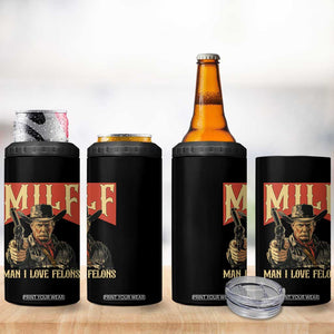 Funny Cowboy Trump 4 in 1 Can Cooler Tumbler MILF Man I Love Felon Outlaw TS09 Print Your Wear