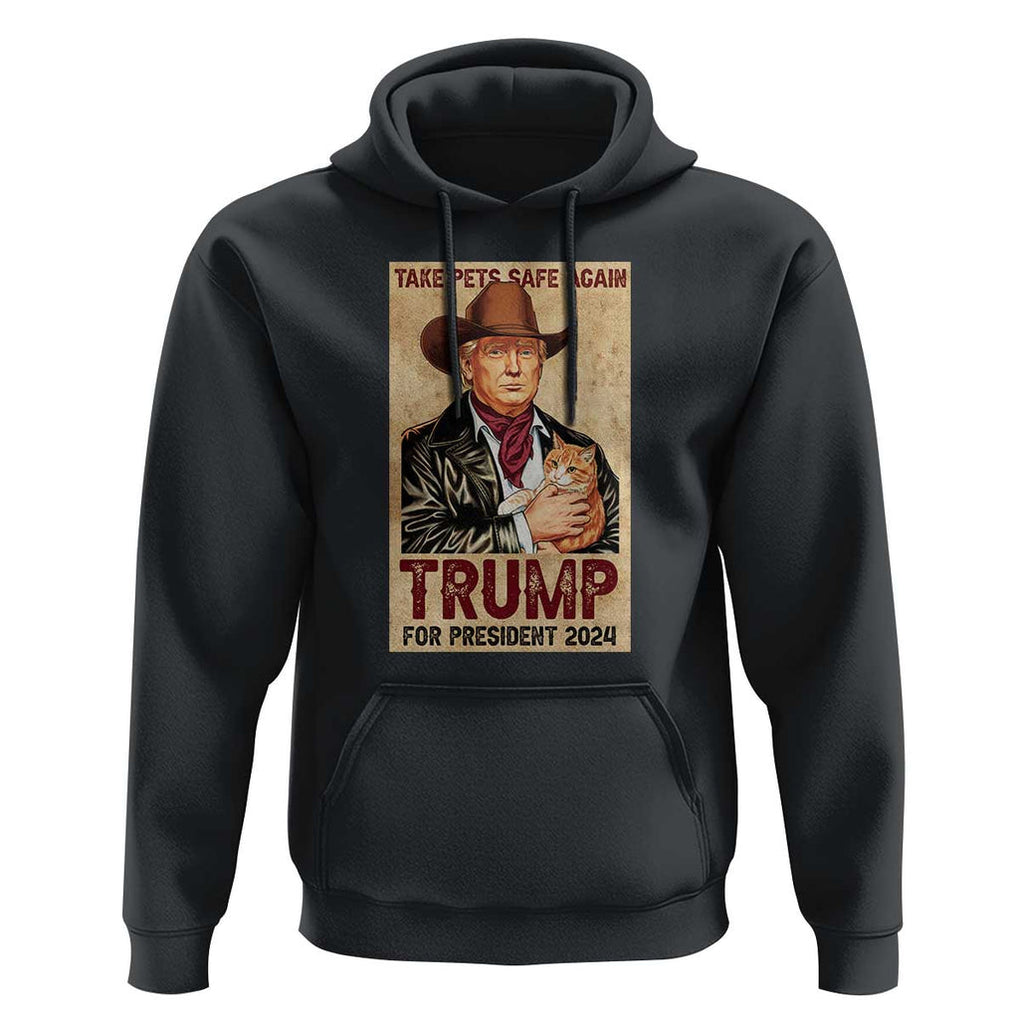 Trump Cat Hoodie Cute Cats Cowboy Trump American Flag TS09 Black Print Your Wear