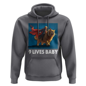 Funny Trump Cat Hoodie 9 Lives Baby Hero Trump Riding TS09 Charcoal Print Your Wear