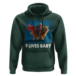Funny Trump Cat Hoodie 9 Lives Baby Hero Trump Riding TS09 Dark Forest Green Print Your Wear