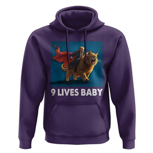 Funny Trump Cat Hoodie 9 Lives Baby Hero Trump Riding TS09 Purple Print Your Wear