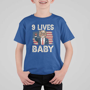 Cats For Trump T Shirt For Kid 9 Lives Baby Trump Cat Raise Fist TS09 Royal Blue Print Your Wear