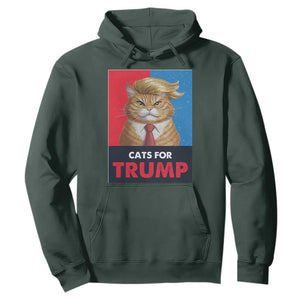 Cats For Trump Hoodie Funny Cat Trump American President 2024 TS09 Dark Forest Green Print Your Wear