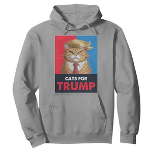 Cats For Trump Hoodie Funny Cat Trump American President 2024 TS09 Sport Gray Print Your Wear