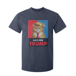 Cats For Trump T Shirt For Kid Funny Cat Trump American President 2024 TS09 Navy Print Your Wear