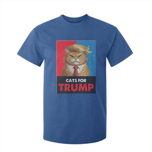 Cats For Trump T Shirt For Kid Funny Cat Trump American President 2024 TS09 Royal Blue Print Your Wear