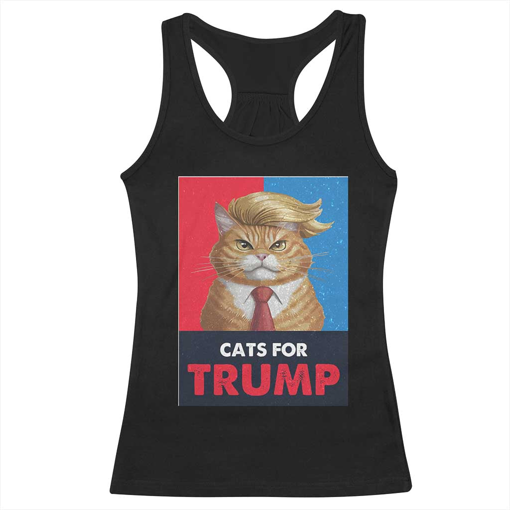Cats For Trump Racerback Tank Top Funny Cat Trump American President 2024 TS09 Black Print Your Wear
