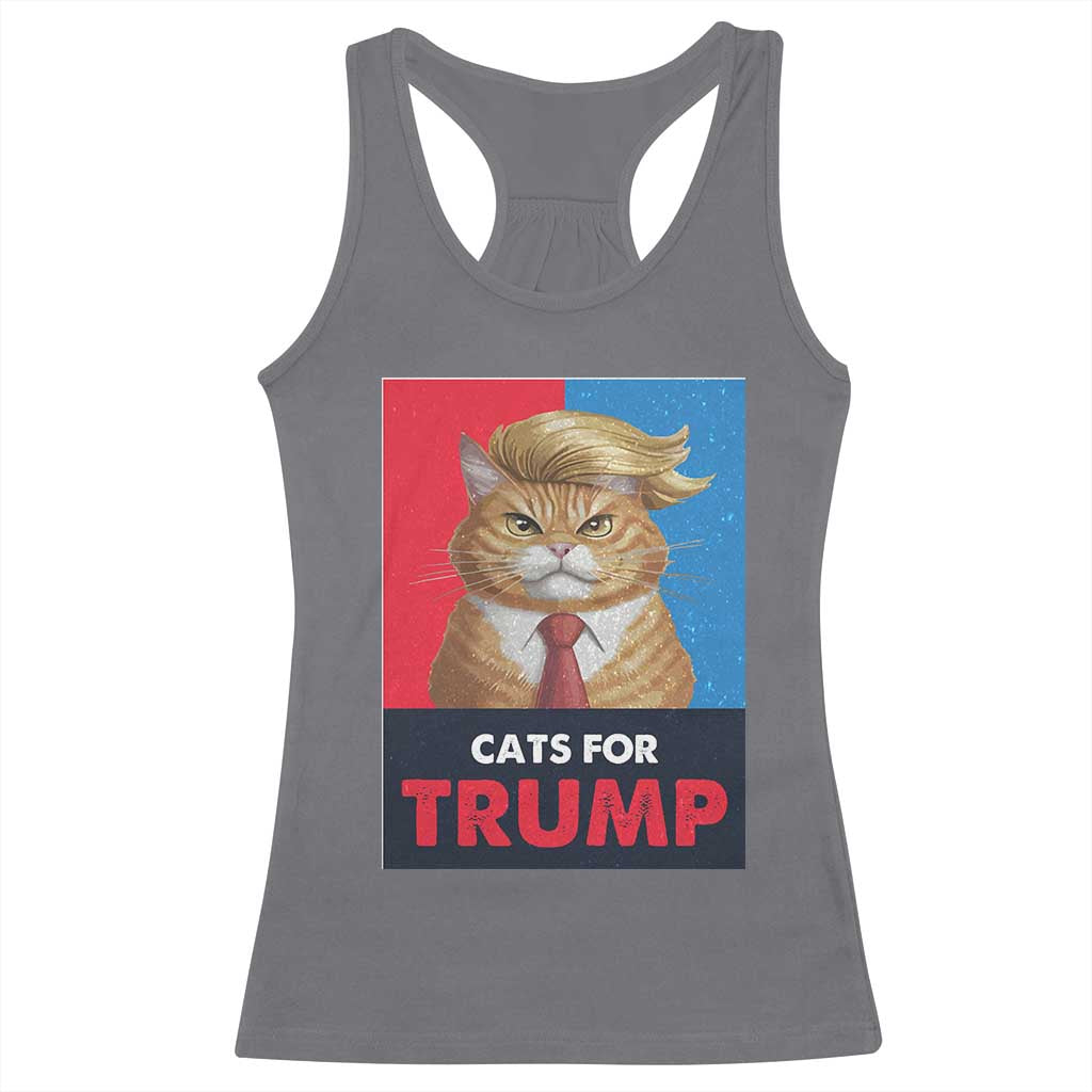 Cats For Trump Racerback Tank Top Funny Cat Trump American President 2024 TS09 Charcoal Print Your Wear