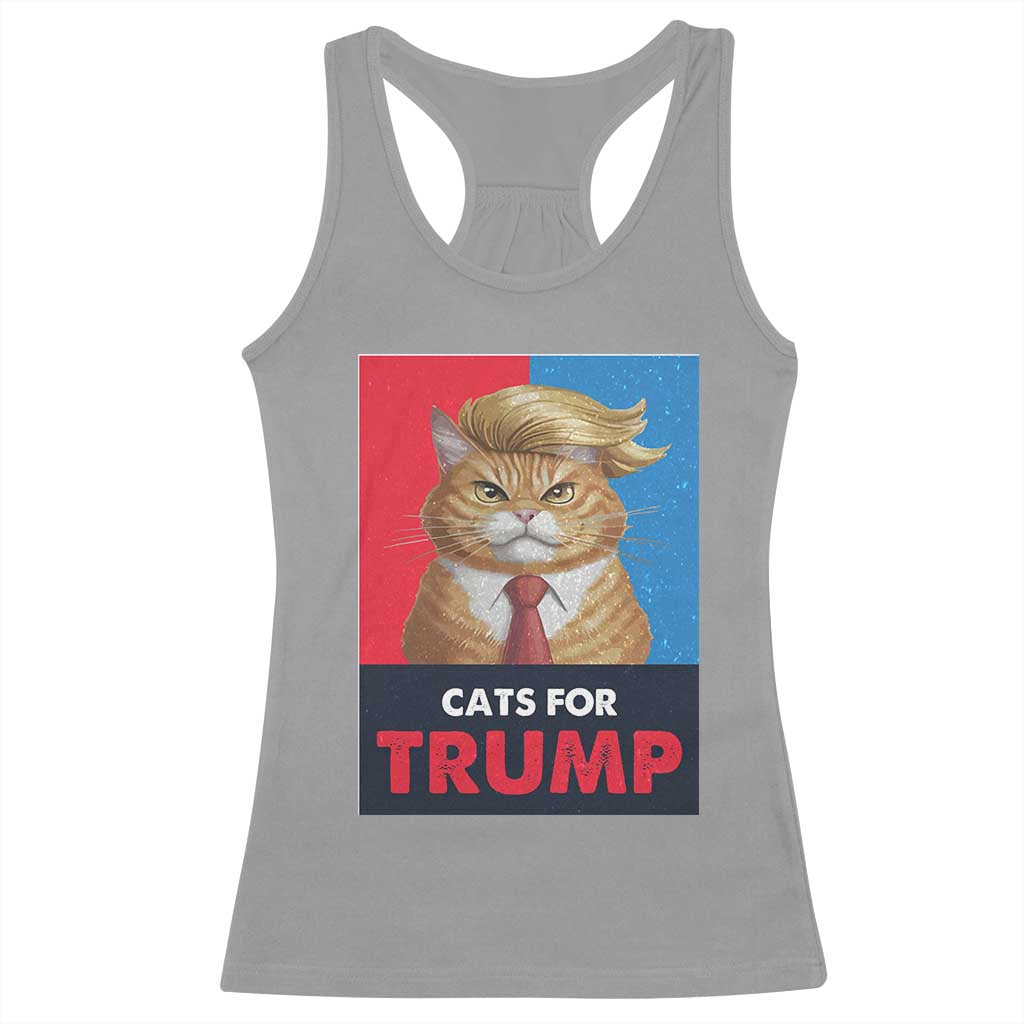 Cats For Trump Racerback Tank Top Funny Cat Trump American President 2024 TS09 Sport Gray Print Your Wear