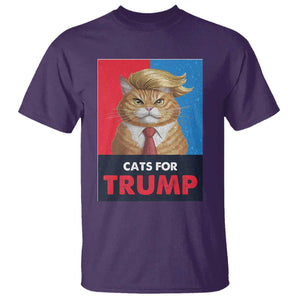 Cats For Trump T Shirt Funny Cat Trump American President 2024 TS09 Purple Print Your Wear