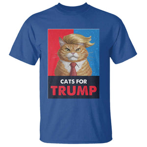Cats For Trump T Shirt Funny Cat Trump American President 2024 TS09 Royal Blue Print Your Wear