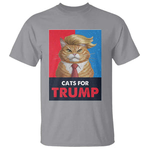 Cats For Trump T Shirt Funny Cat Trump American President 2024 TS09 Sport Gray Print Your Wear