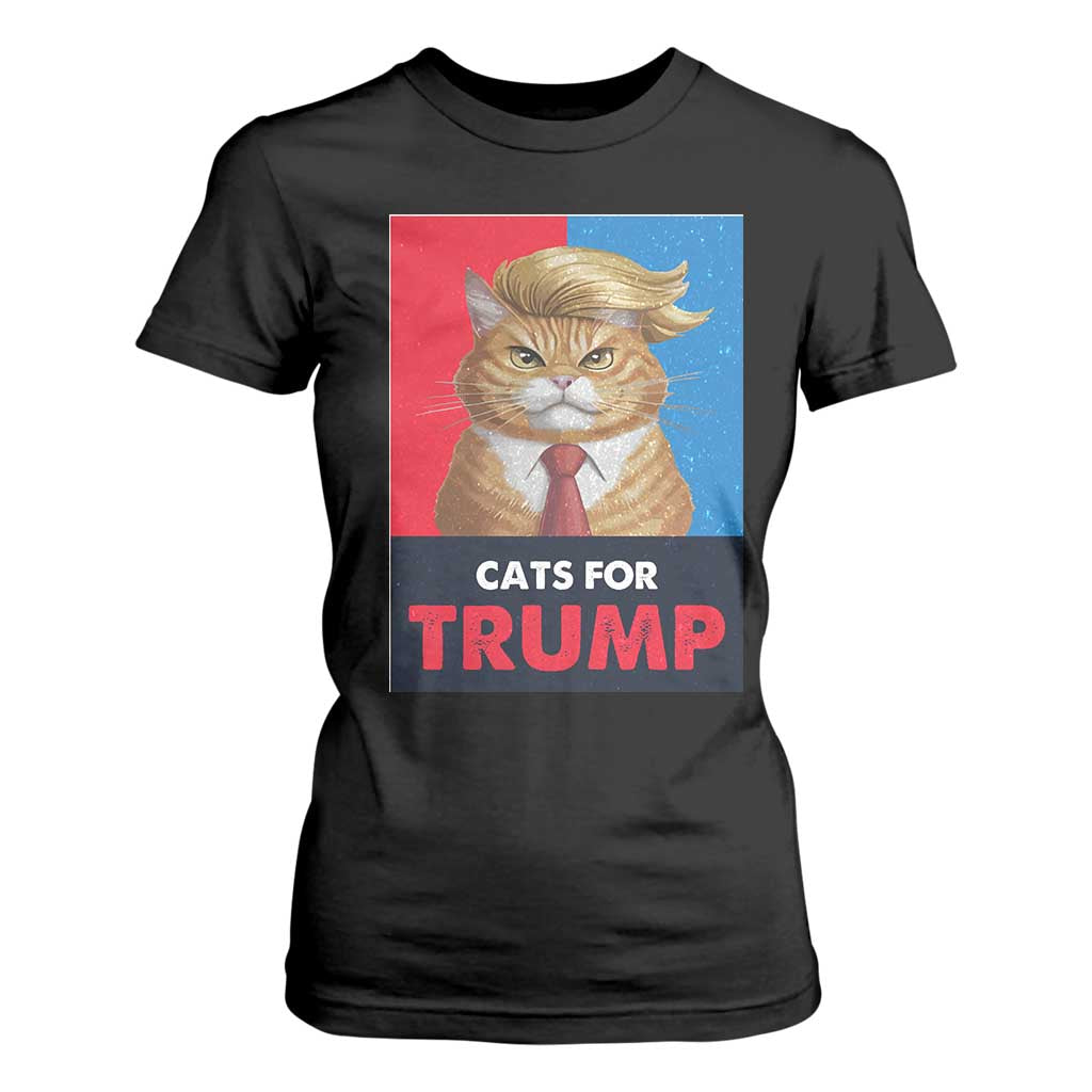 Cats For Trump T Shirt For Women Funny Cat Trump American President 2024 TS09 Black Print Your Wear
