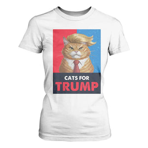 Cats For Trump T Shirt For Women Funny Cat Trump American President 2024 TS09 White Print Your Wear