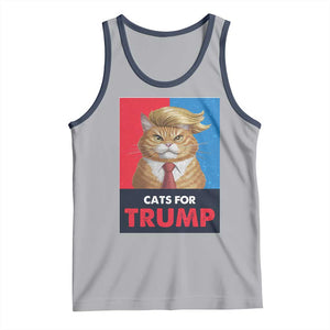 Cats For Trump Tank Top Funny Cat Trump American President 2024 TS09 Athletic Heather Navy Print Your Wear