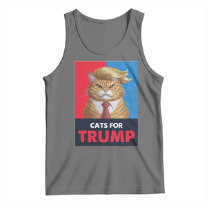 Cats For Trump Tank Top Funny Cat Trump American President 2024 TS09 Black Heather Print Your Wear