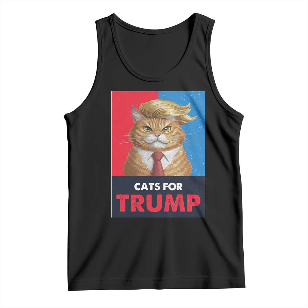 Cats For Trump Tank Top Funny Cat Trump American President 2024 TS09 Black Print Your Wear