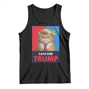 Cats For Trump Tank Top Funny Cat Trump American President 2024 TS09 Black Print Your Wear