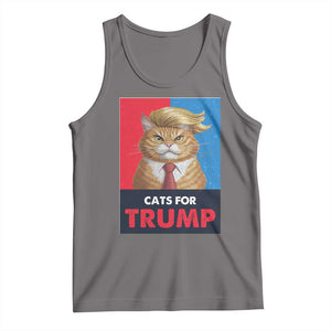 Cats For Trump Tank Top Funny Cat Trump American President 2024 TS09 Deep Heather Print Your Wear